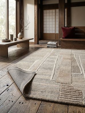 Wollteppich abstrakt Kurzflor modern skandinavisch Schlafzimmer - EDALE Kadima