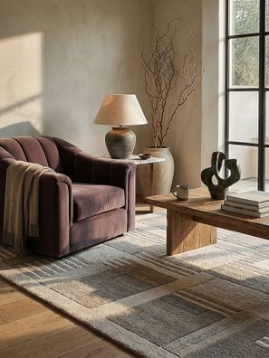 Wollteppich geometrisch Kurzflor modern skandinavisch Schlafzimmer - EDALE Kadima