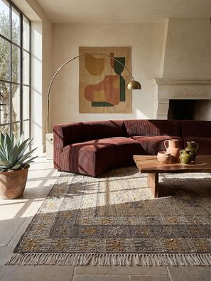 Juteteppich Naturfaser Wolle Vintage Boho rustikal Wohnzimmer - BERMEO Kadima Design