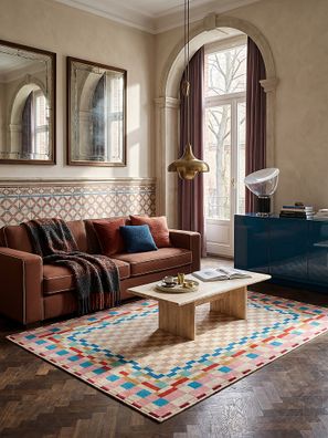 Kurzflor Wollteppich geometrisch modern skandinavisch zeitlos - DAHLIA Kadima Design