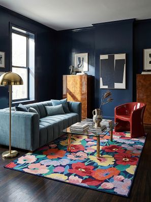 Kurzflor Wollteppich floral modern verspielt Natural Living - DAHLIA Kadima Design