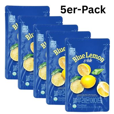5er-Pack Nokchawon Blue Lemon Ade Beutelgetränk 170ml