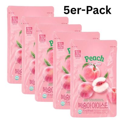 5er-Pack Nokchawon Peach Ice Tea Beutelgetränk 170ml