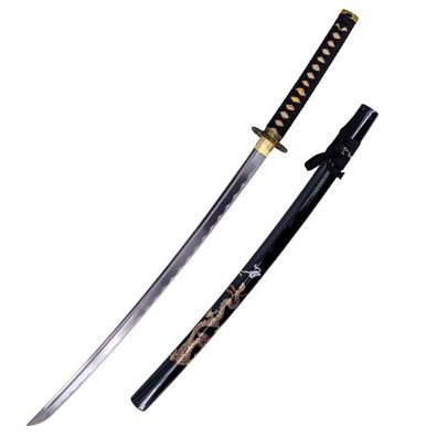 Amont Samurai-Katana mit Drachenmotiv, geschmiedete Klinge, Carbonstahl