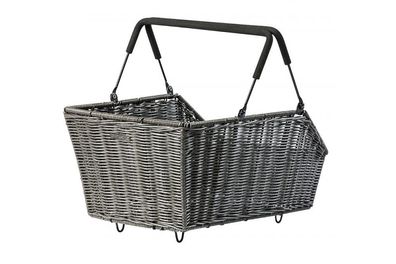 Basil Cento Rattan Look MIK 2.0 Gepäckträgerkorb 22 L - wetterfestes Kunststoff-Ratta