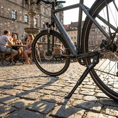 Hebie Fahrradständer TURRIX 26-29 Zoll schwarz - stabiler Hinterbauständer
