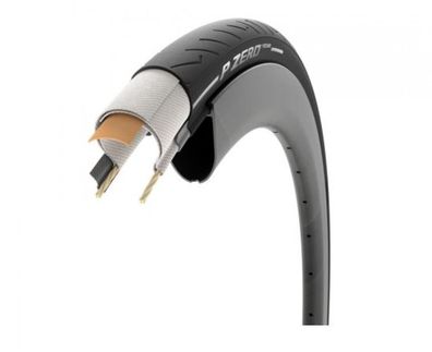Pirelli P ZERO Road falt 700x26C schwarz - schneller Rennrad-Faltreifen mit Pannensch