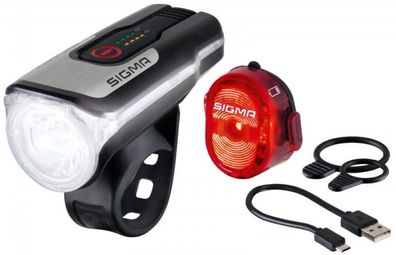 Sigma Aura 80 USB / Nugget II LED-Akku-Beleuchtungs-Set - 80 Lux Frontlicht + Récklic
