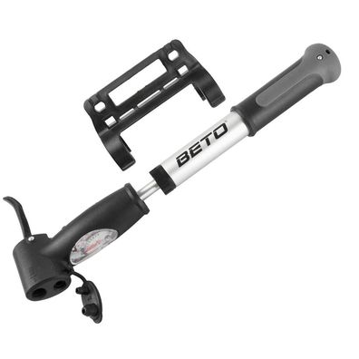 BETO Double Shot Minipumpe, Alu/Doppelkopf, Manometer, AV/DV/FV-Ventile, Ballnadel &