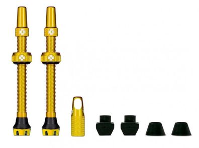 Muc-Off Tubeless Ventil Kit V2 44 mm Gold - Flugzeugaluminium fér MTB & Rennrad