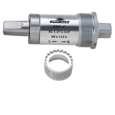 SunRace BBS18 Innenlager 4-Kant 118 mm silber - langlebiges BSA-Tretlager in moderner