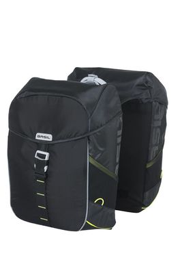Basil Doppelpacktasche Miles black lime wasserdicht Größe 34x17x43cm 34l