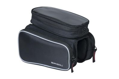Basil Sport Design Oberrohr-Rahmentasche doppelt - 1,5 Liter, wasserabweisend, Klettb