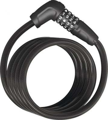 ABUS Numero 5510C/180 Spiralkabel-Zahlenschloss, 10 mm ß, 180 cm, Dunkel-Tast-Funktio