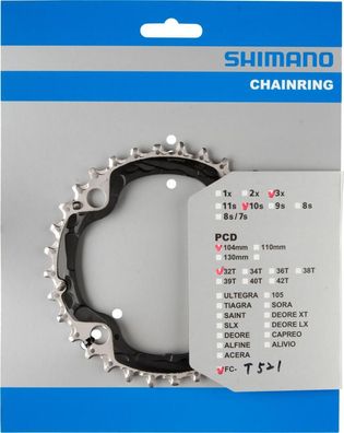 Shimano Kettenblatt FC-T521 32 Zähne - zuverlässiger Antrieb fér Trekking- und Citybi