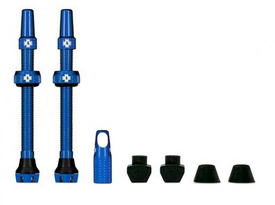 Muc-Off Tubeless Ventile V2 Universal 44 mm Blau - Flugzeugaluminium fér MTB & Rennra