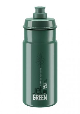 ELITE Trinkflasche Trinkflasche JET GREEN dunkelgrén weißes Logo 550ml Biokunststoff