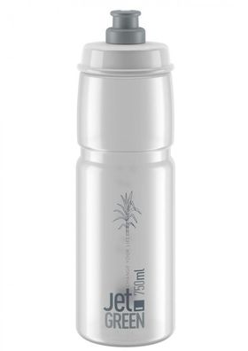 ELITE Trinkflasche JET GREEN 750ml - Biokunststoff Fahrradlasche transparent mit grau