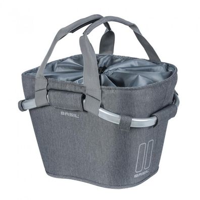 Basil City Tasche Classic CarryAll Front grey melee abnehmbar oh Halt 28x37x26cm
