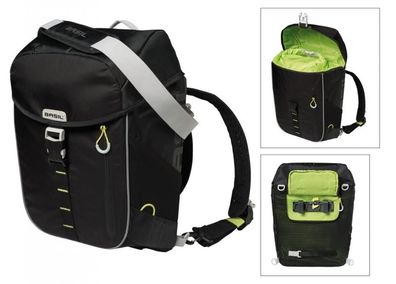 Basil Einzeltasche Miles black lime wasserdicht 14l
