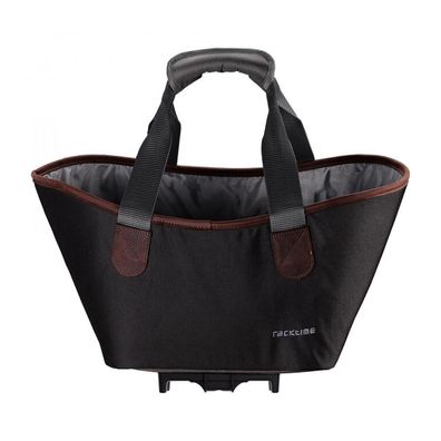 racktime Agnetha 2.0 Einkaufstasche - 15 Liter carbon black mit Snapit 2.0 Adapter wa