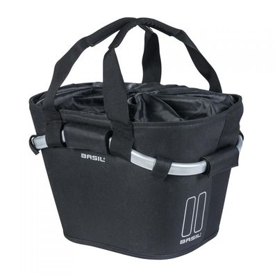 Basil City Tasche Classic CarryAll Front schwarz abnehmbar oh Halt 28x37x26cm