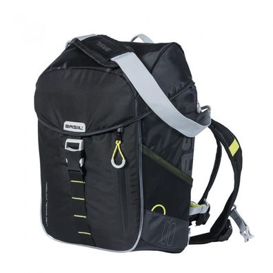 Basil Fahrradrucksack Miles Nordlicht wasserdicht black lime 17l 31x17x44