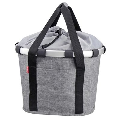 KLICKfix Fahrradkorb Fahrradtasche Bikebasket Reisenthel twist silver 28x26x35 cm