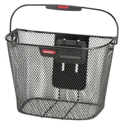 KLICKfix Uni Fahrradkorb schwarz Â? Lenkerkorb 16 L, feinmaschig, höhenverstellbar, m