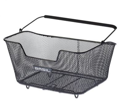Basil Hinterradkorb Base M Stahl 29x41x21cm schwarz engmaschig