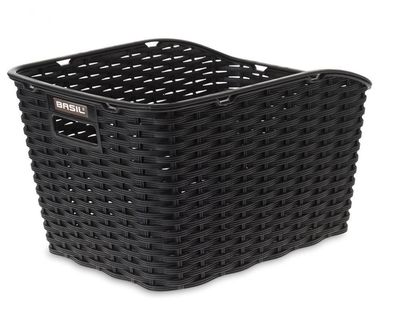 Basil Hinterradkorb Weave WP 42x32x25cm schwarz kunststoffgeflecht