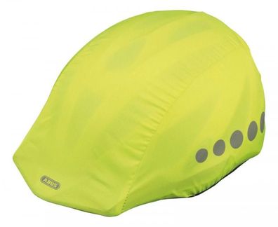 ABUS Regenkappe Neongelb - wasserabweisend, Signalhelm-ßberzug mit Reflektoren, unive