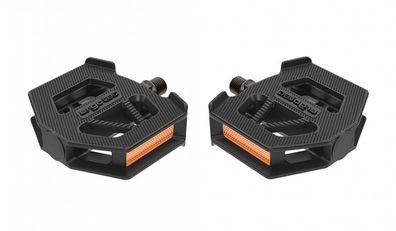 ergotec Pedal EP-K Pedale - Kunststoff schwarz 82x75mm 9/16 Gleitlager Reflektoren mi