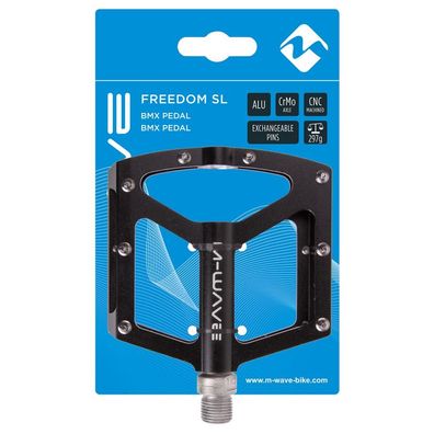 M-WAVE Freedom SL Plattformpedal - CNC-Alu, CrMo-Achse 9/16â?³, 96ß91 mm, 297 g/Paar,