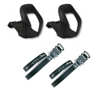 Zfal Pedalhaken Christophe L XL Pedal Haken Retro Pedalriemen Paar 516 schwarz 370mm
