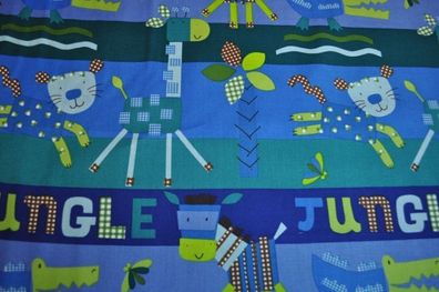 Alexander Henry Gingham Jungle Blau