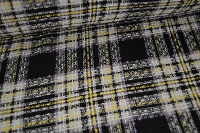 Boucle stoff karo schwarz