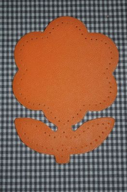 2 Leder (imitat) applikationen * blume* orange
