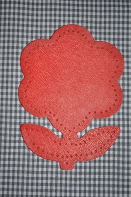 2 Leder (imitat) applikationen * blume* rot