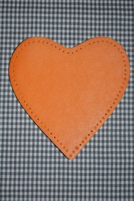 2 Leder (imitat) applikationen * herz* orange