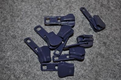 1 Schieber/Zipper 8mm Reißverschluss dunkelblau
