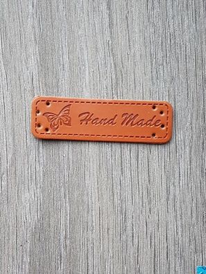 Ekoleder Etikett Handmade Braun 1