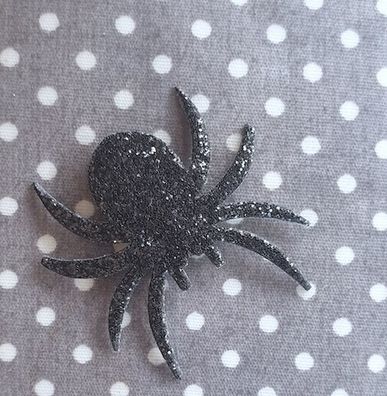 Applikation/Bügelbild Spinne glitzer
