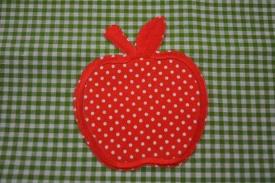 Applikation/Bügelbild Apfel punkte rot
