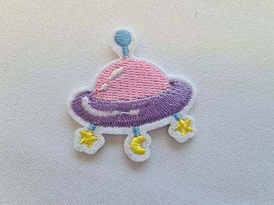 Applikation/Bügelbild Ufo Rosa