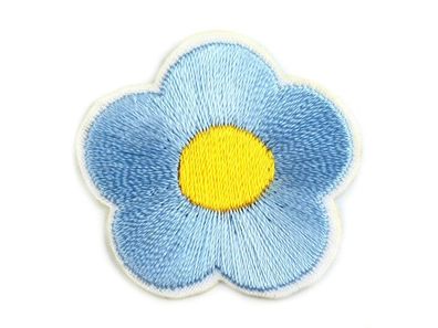 Applikation/Bügelbild Blume 3cm Eisblau