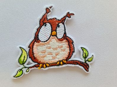 Applikation/Bügelbild Eule auf Ast