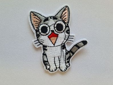 Applikation/Bügelbild Katze Anime Style