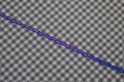Zackenlitze / Kordel lurex 3mm blau/bunt