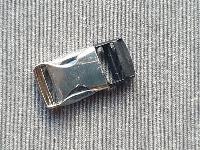 Steckschnalle 15 mm schwarz/silber